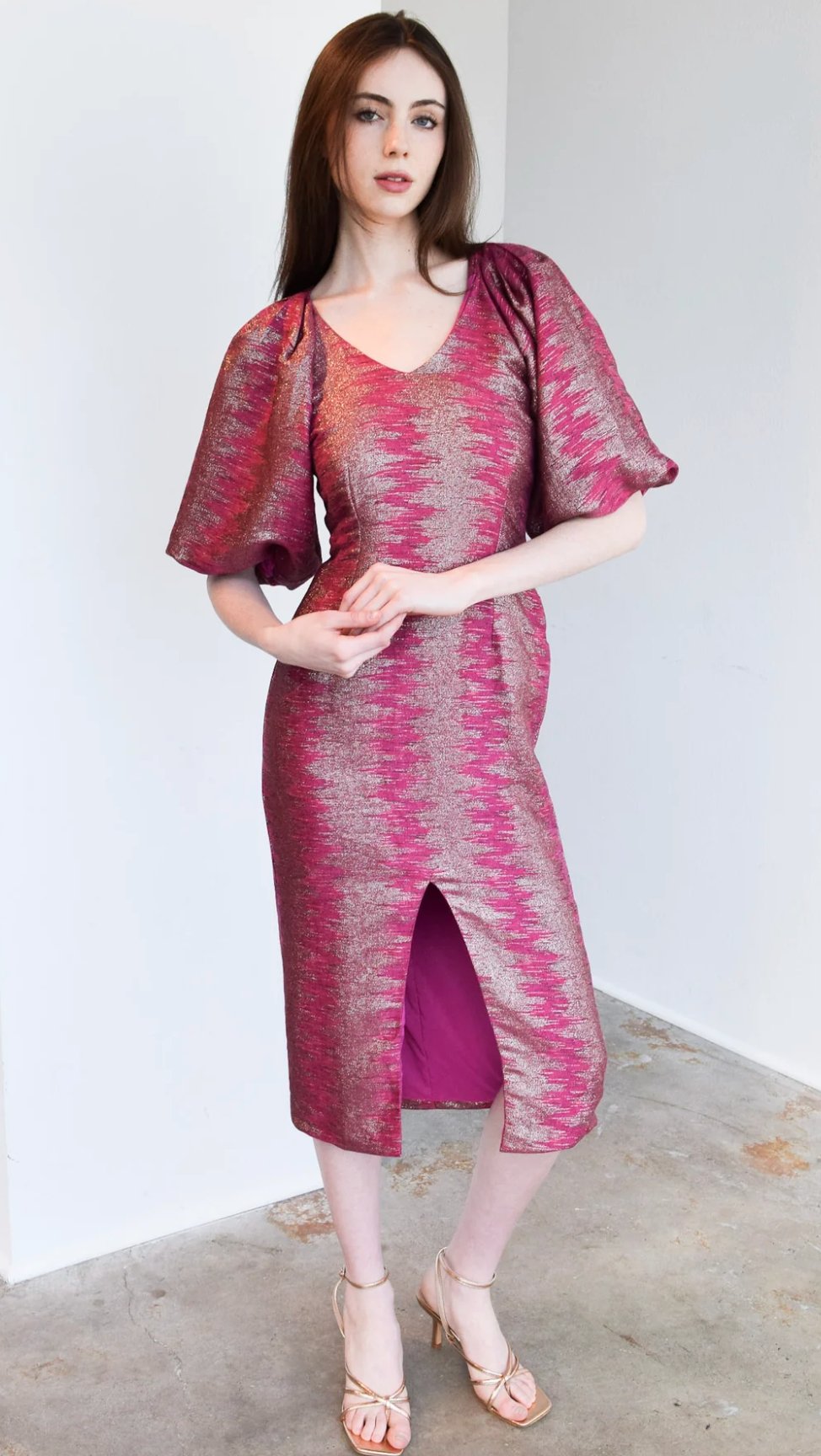 Pink Sparkle Ikat Dalia Dress - Amor Lafayette