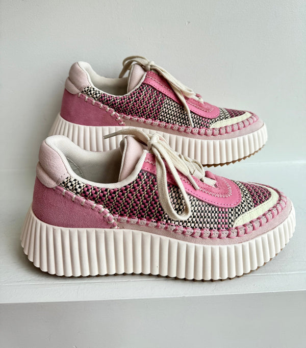 Pink Woven Dolen Sneaker - Amor Lafayette