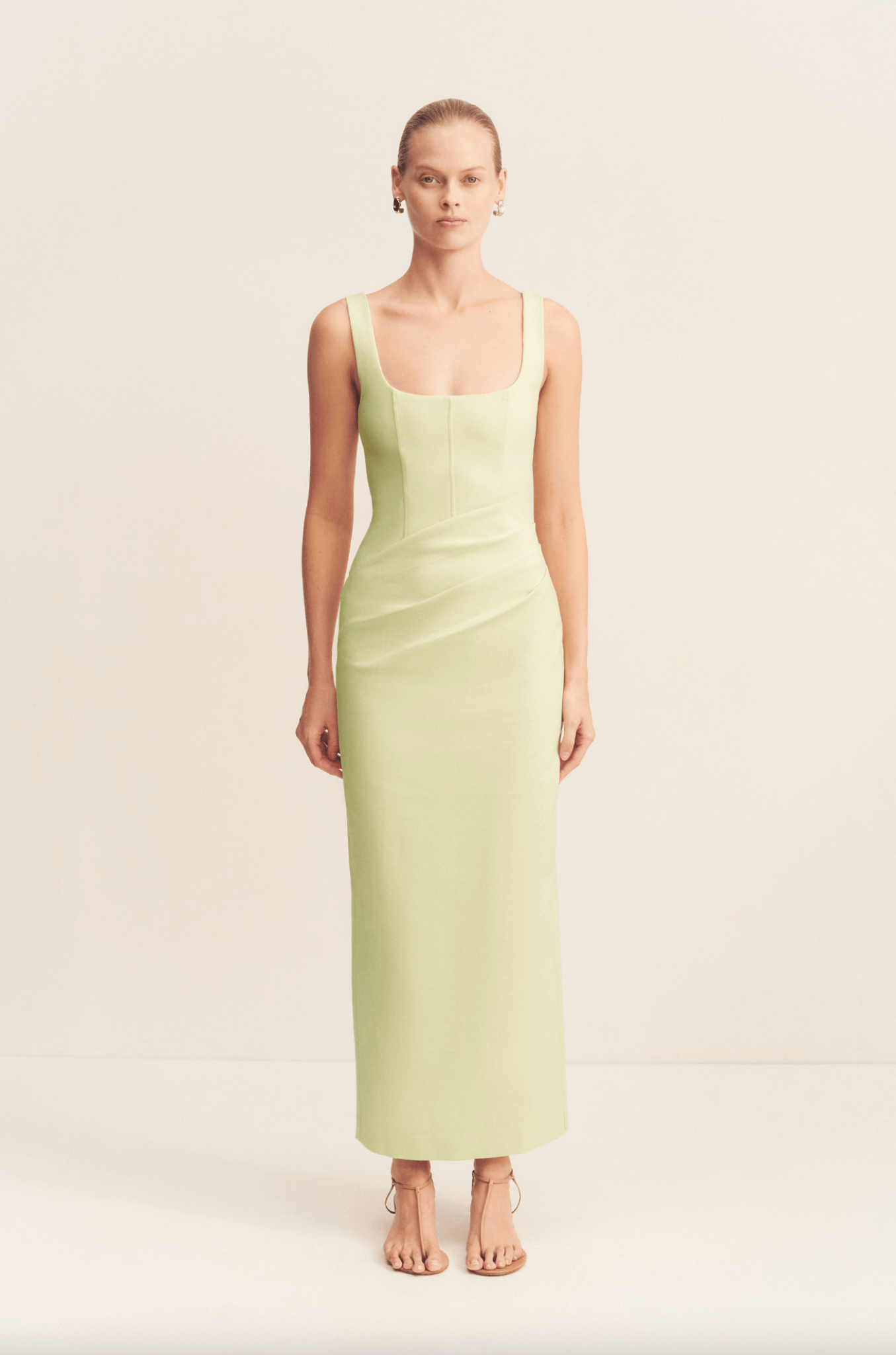 Pistachio Lani Structured Midi Dress - Amor Lafayette