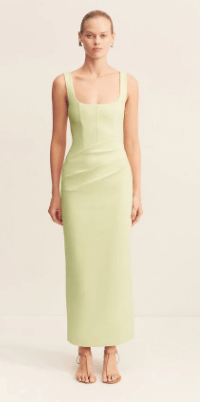 Pistachio Lani Structured Midi Dress - Amor Lafayette