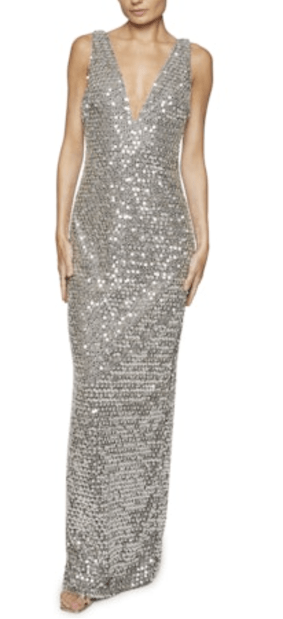 Platinum Sequin Ellie Gown - Amor Lafayette