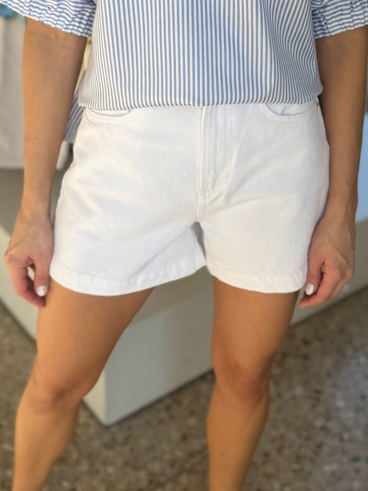 Polished White Sage High Rise A - Line Short - Amor Lafayette