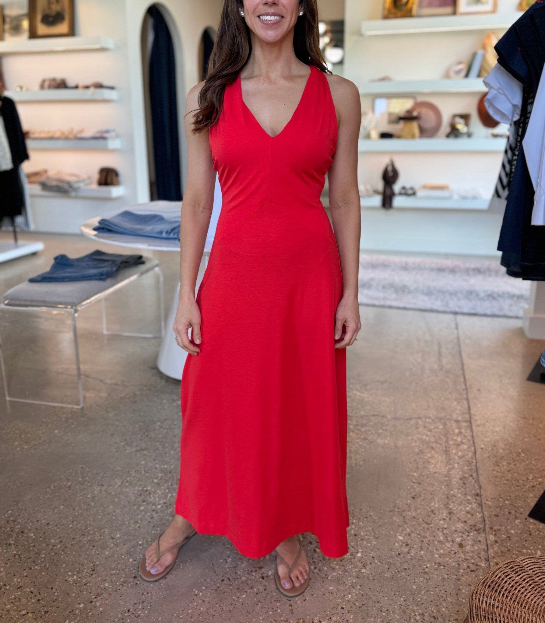 Poppy Red Pennie Long Dress - Amor Lafayette