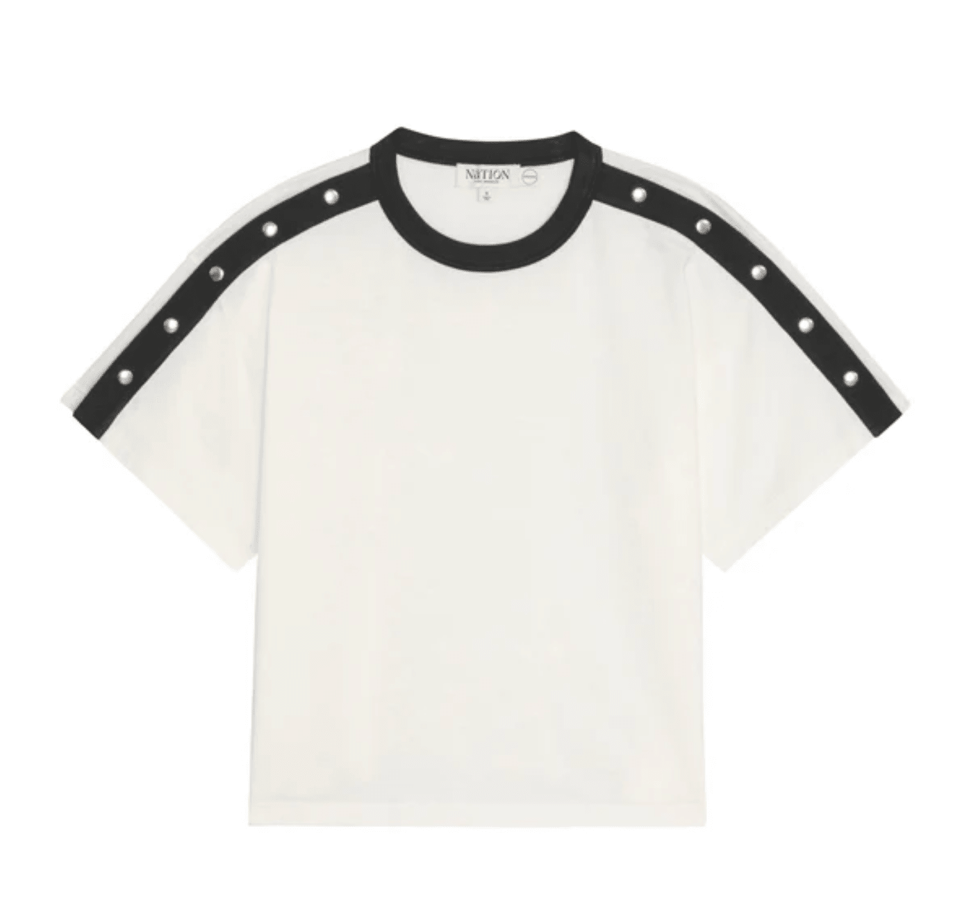 Porcelain Color Block Ada Button Tee - Amor Lafayette