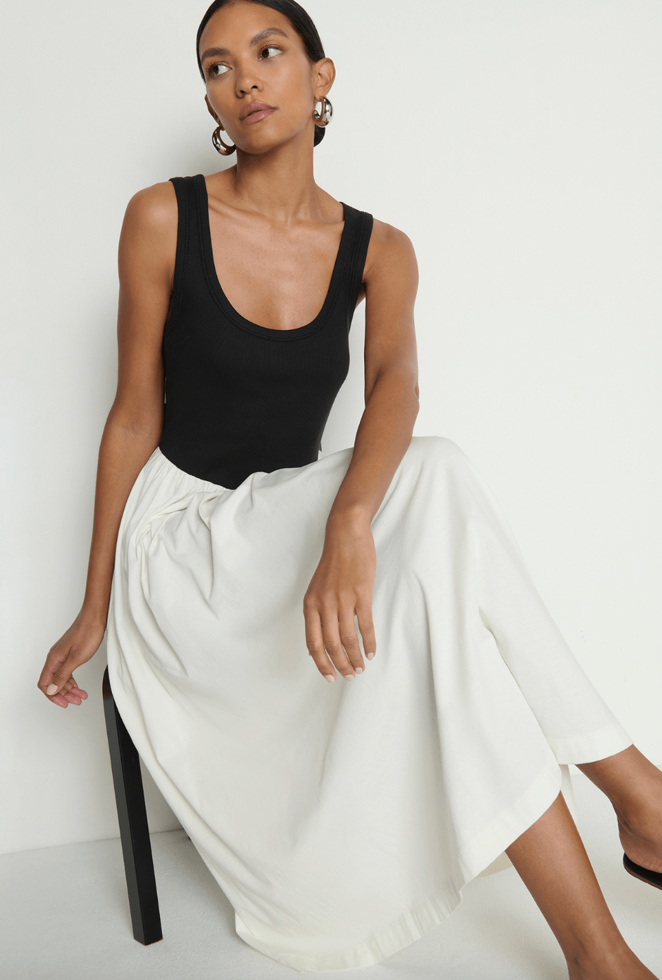 Porcelain Color Block Karla Midi Dress - Amor Lafayette