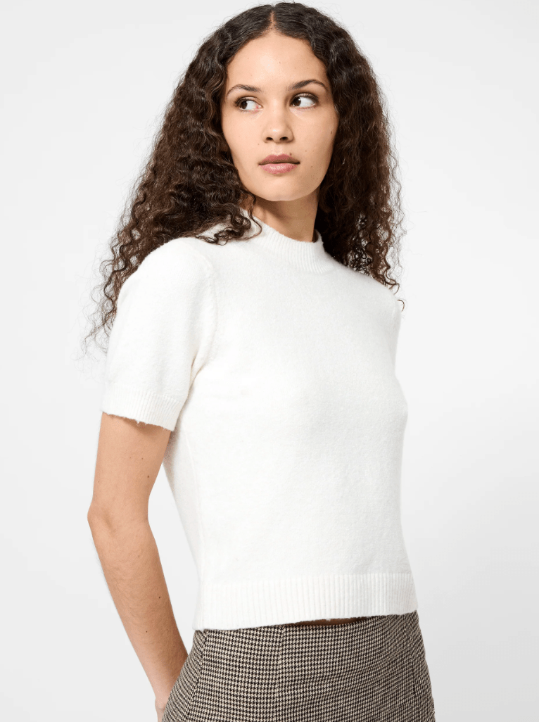 Porcelain Cream Vhari Knit Mock Neck Top - Amor Lafayette