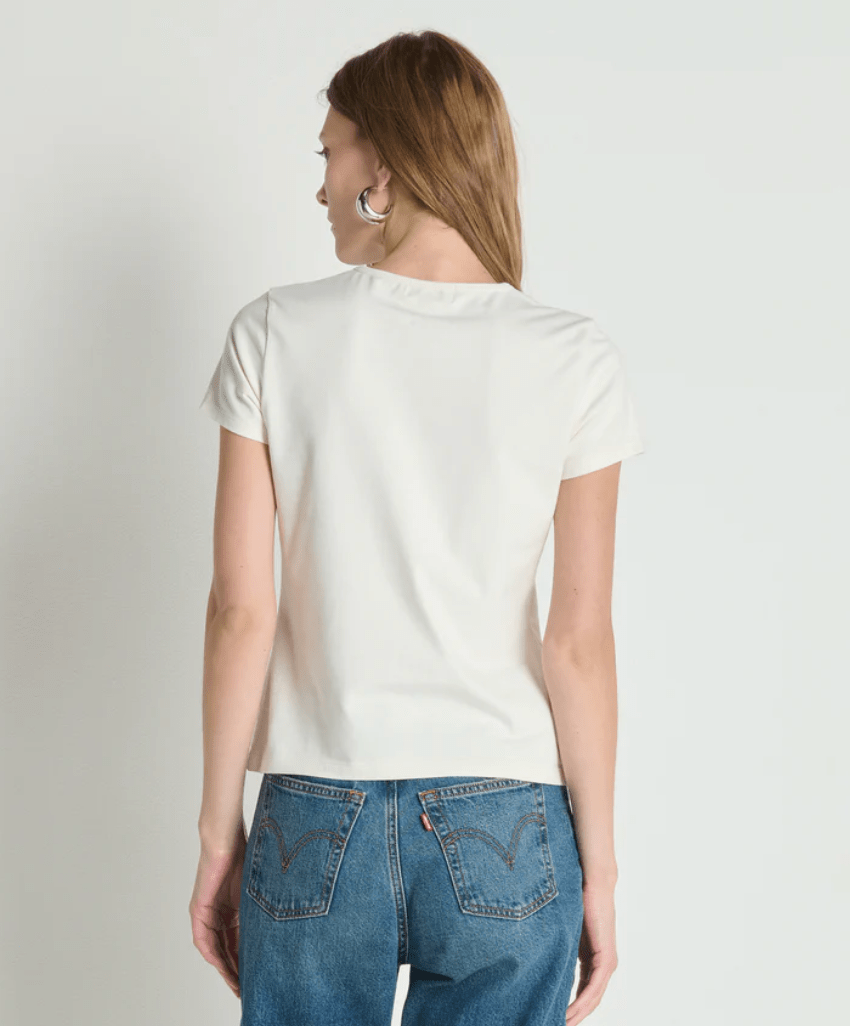 Porcelain Tavi Crew Neck Tee - Amor Lafayette