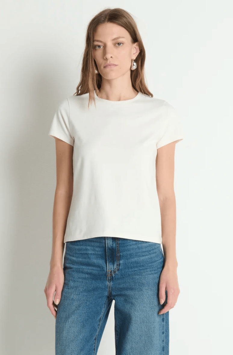 Porcelain Tavi Crew Neck Tee - Amor Lafayette