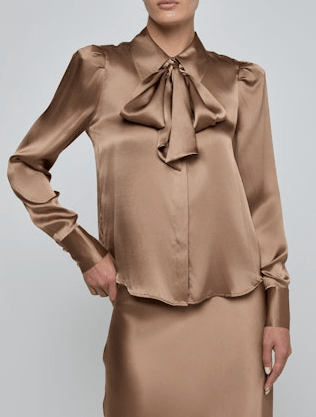 Portabella Honey Tie Neck Blouse - Amor Lafayette