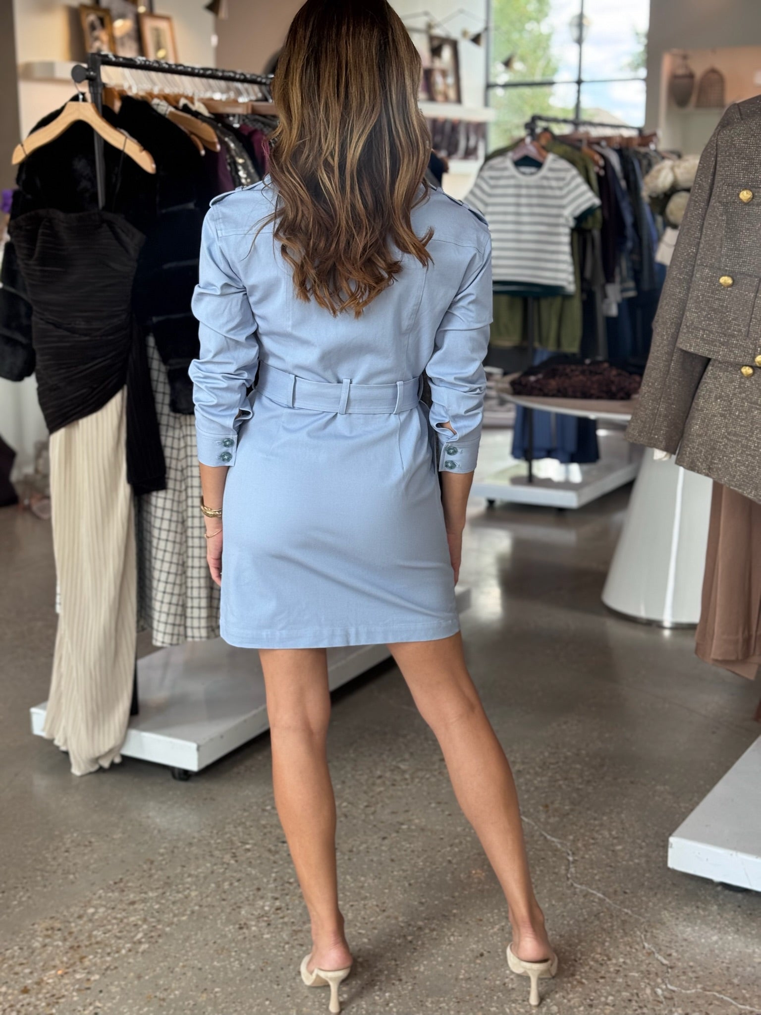Powder Blue Petra l/s Dress - Amor Lafayette