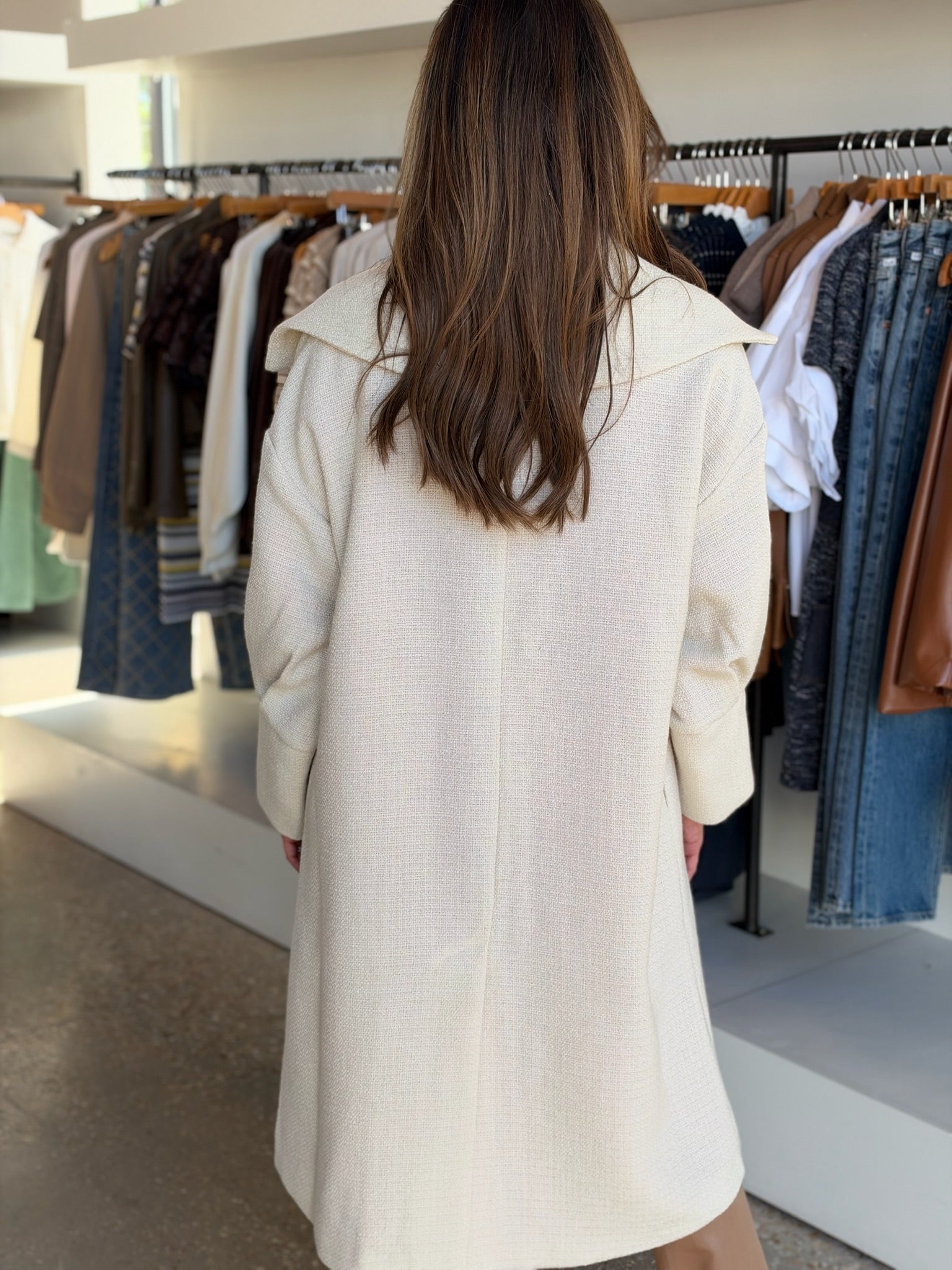 PREORDER Manhattan Coat - Sandshell Boucle - Amor Lafayette
