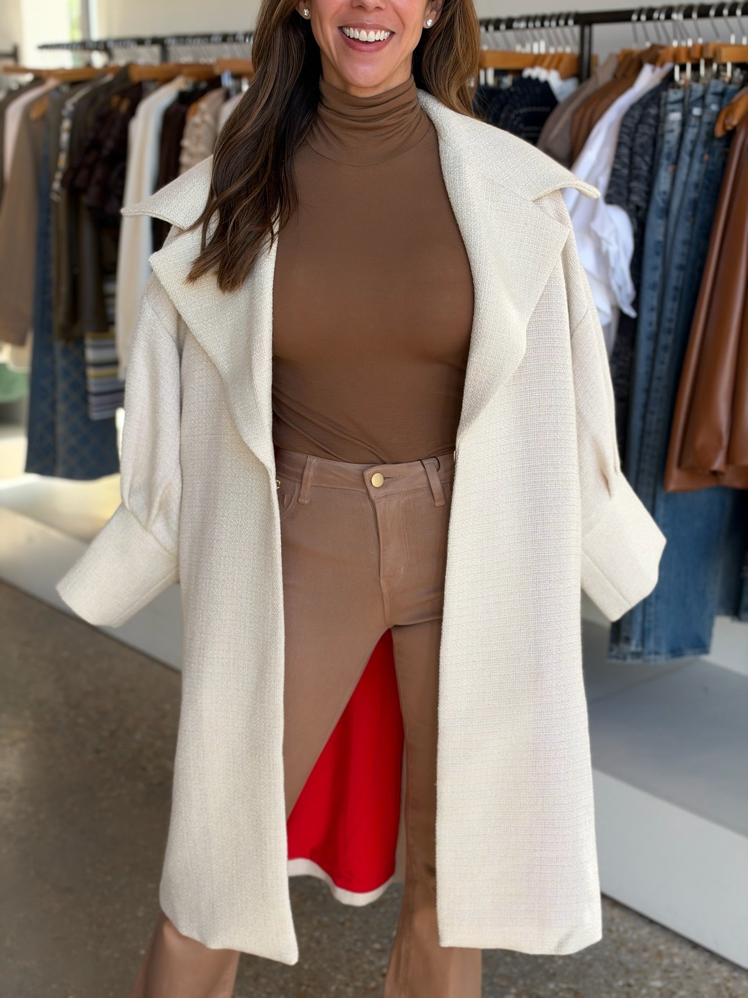PREORDER Manhattan Coat - Sandshell Boucle - Amor Lafayette