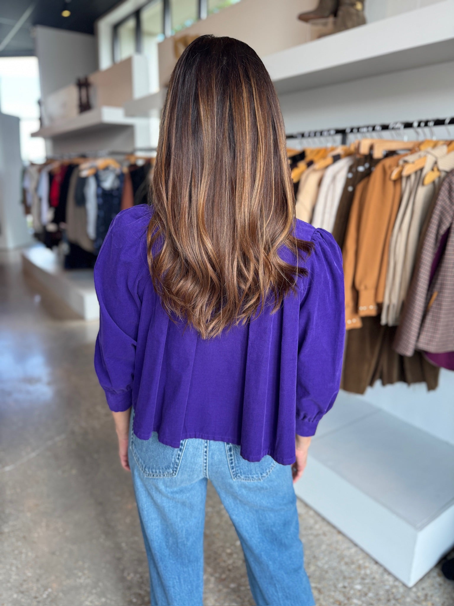 Purple Jade Corduroy Top - Amor Lafayette