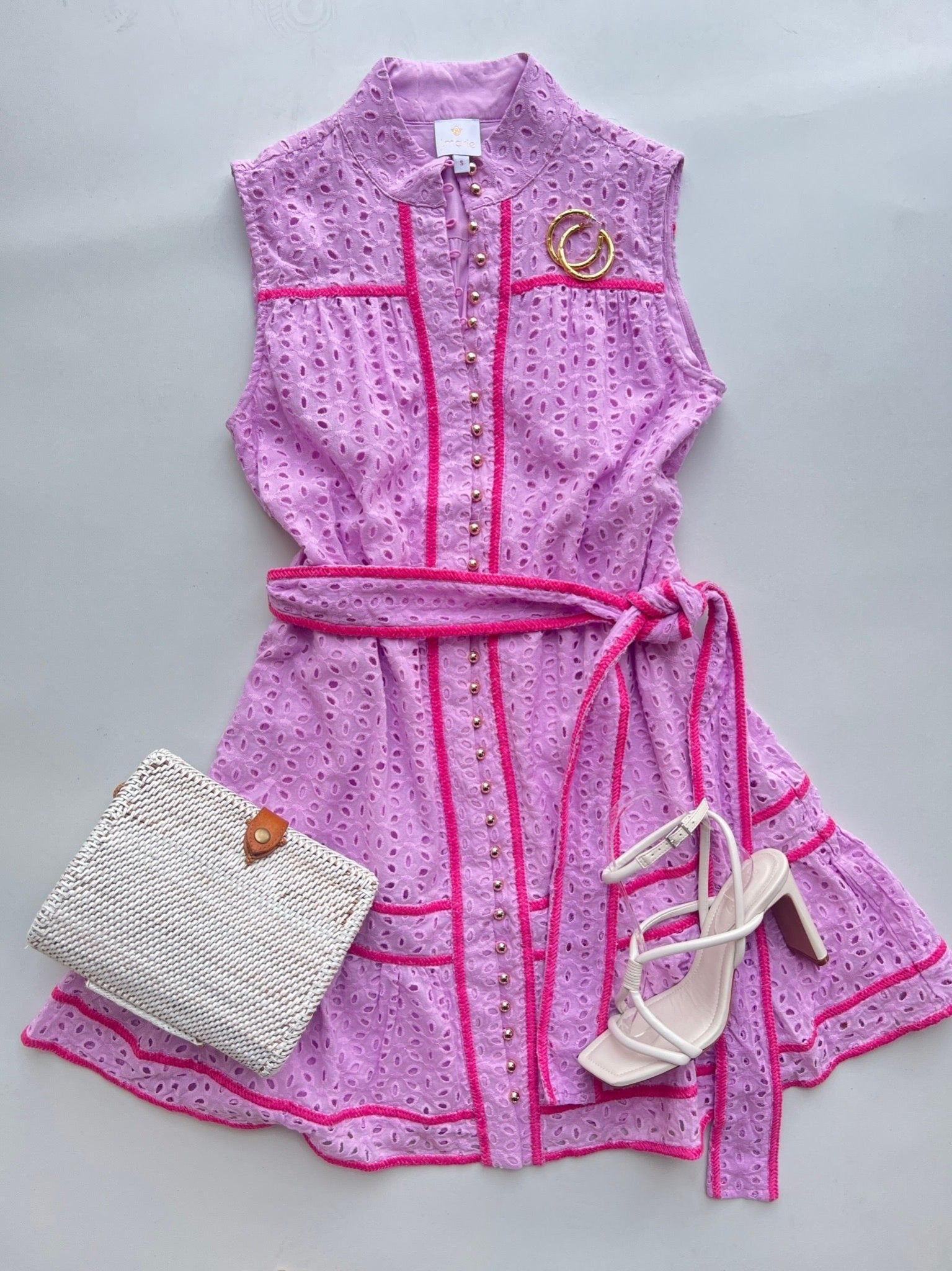 Purple/ Pink Trim Cadence Dress - Amor Lafayette