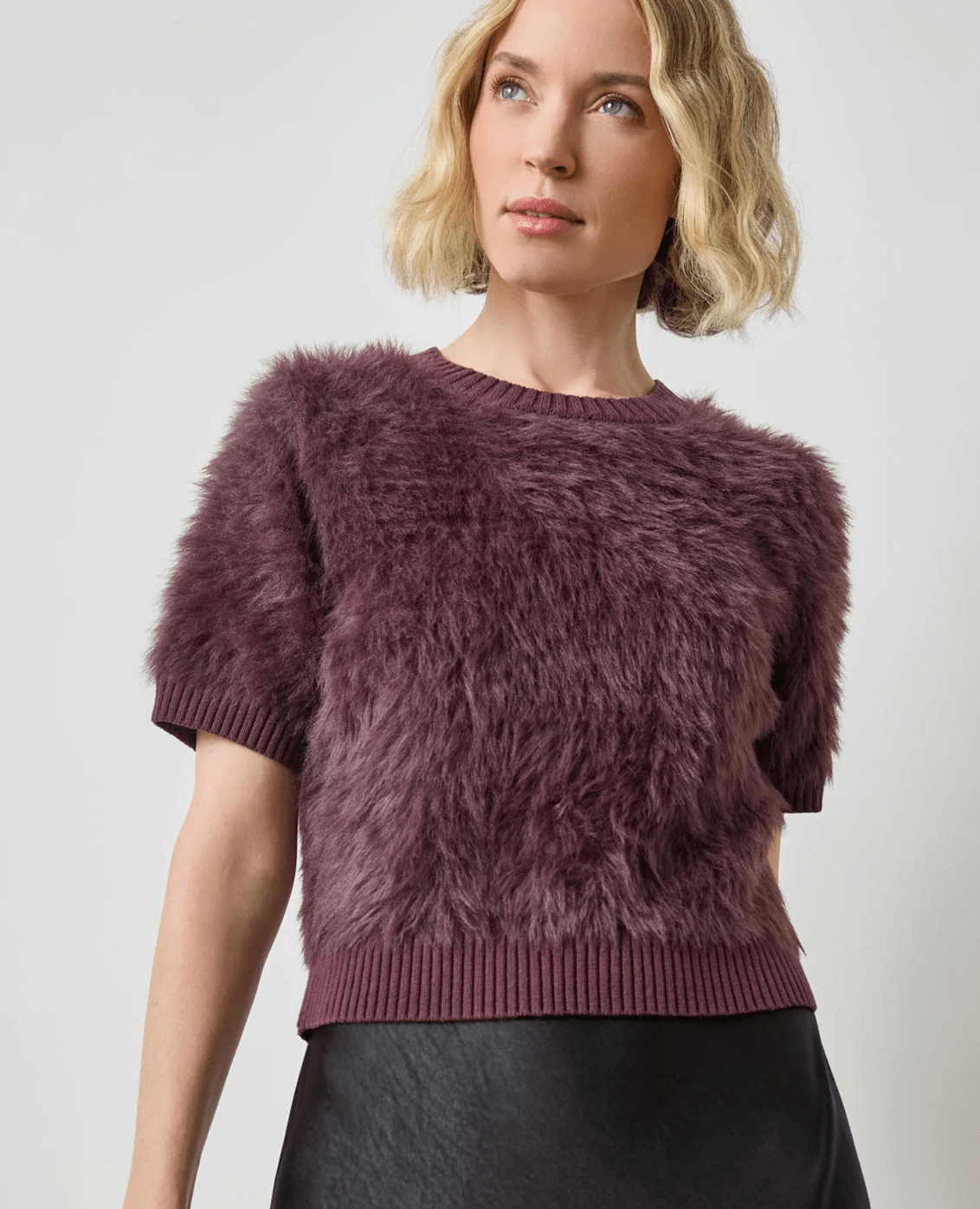 Raisin Brushed Crewneck - Amor Lafayette