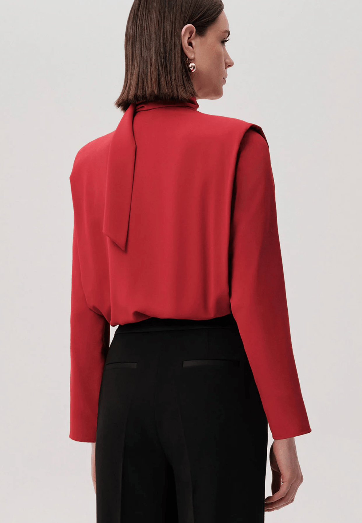 Red Sandy Blouse Bodysuit - Amor Lafayette