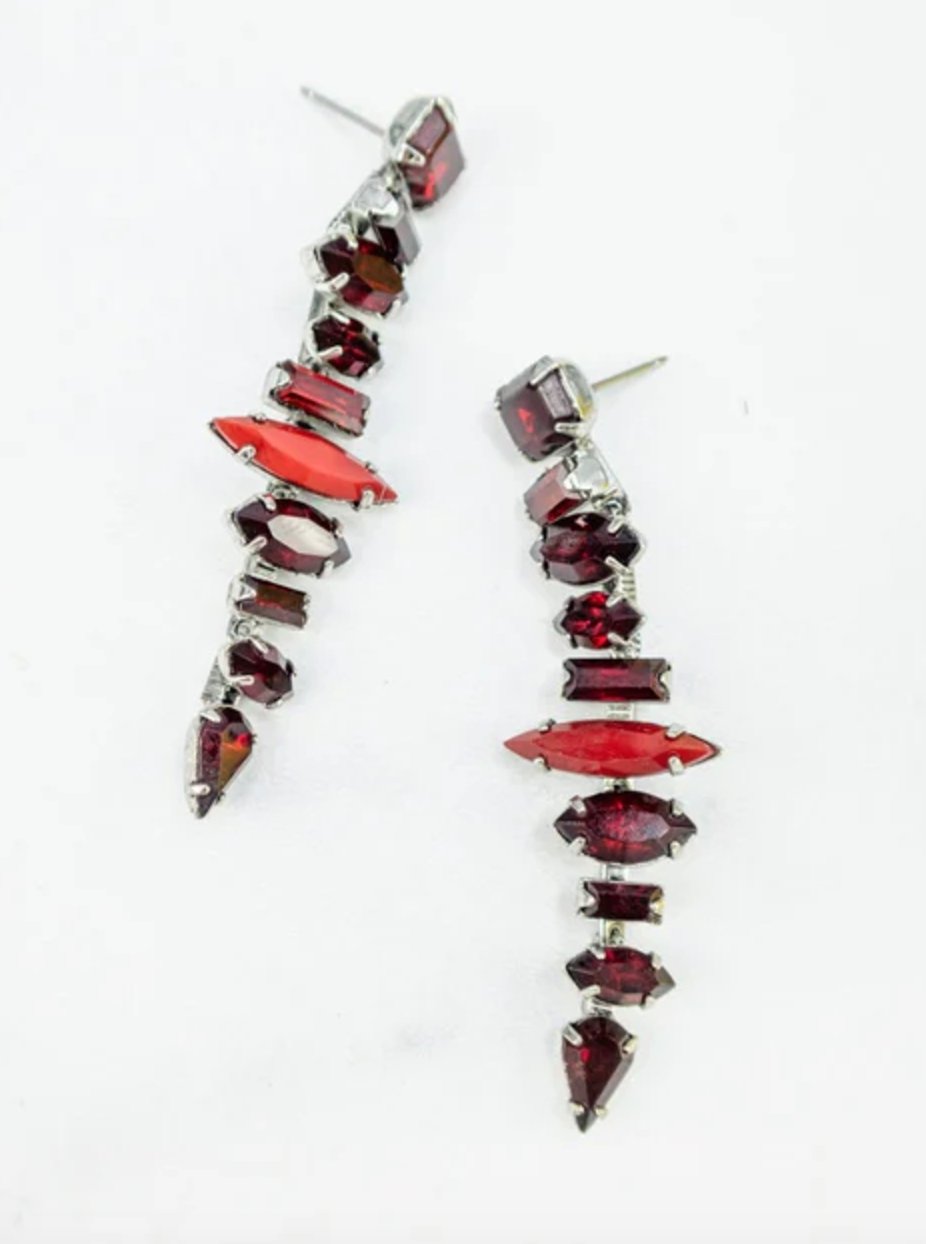 Red Starla Earrings - Amor Lafayette