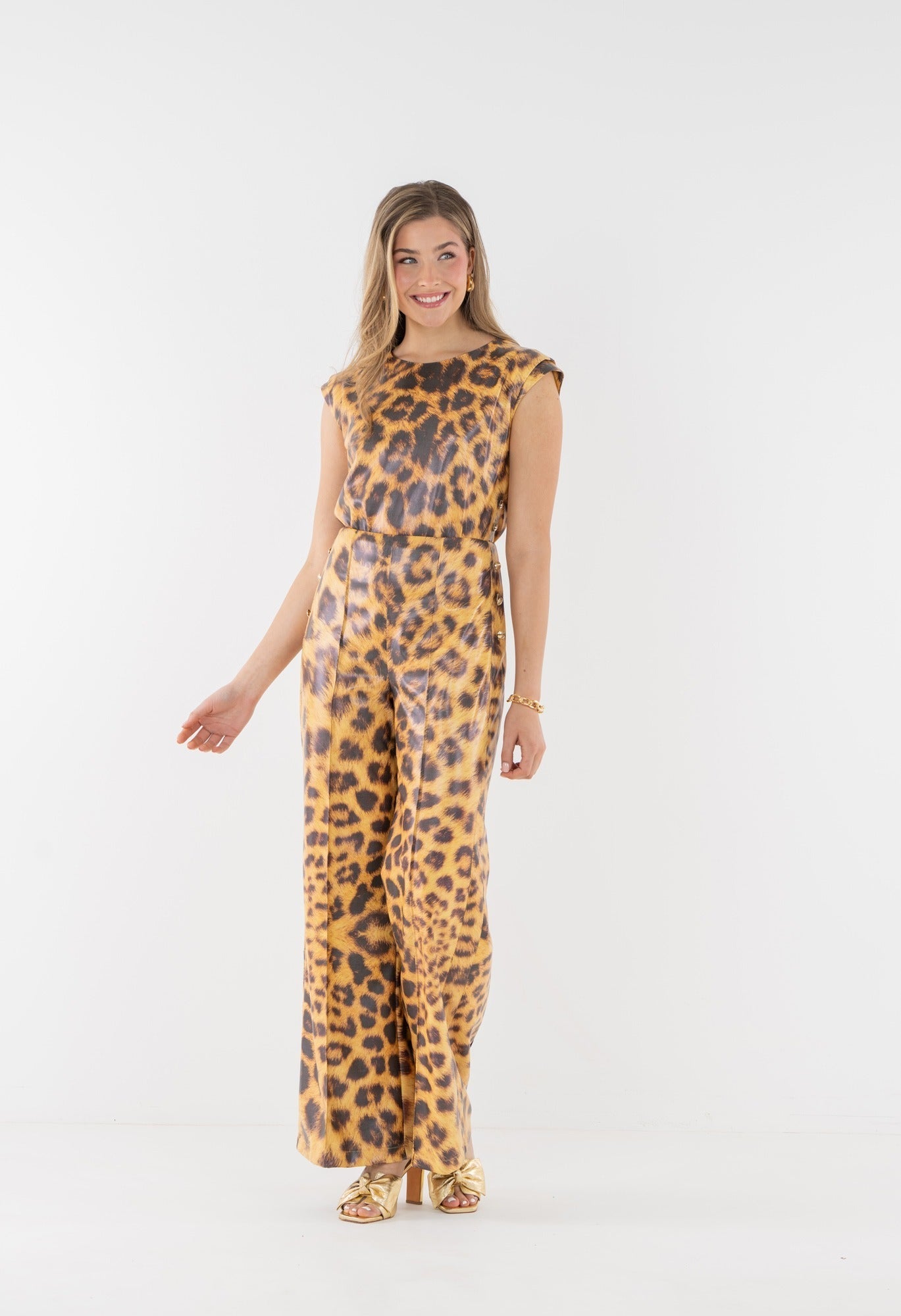 Rhett Pant - Leopard Faux Leather - Amor Lafayette