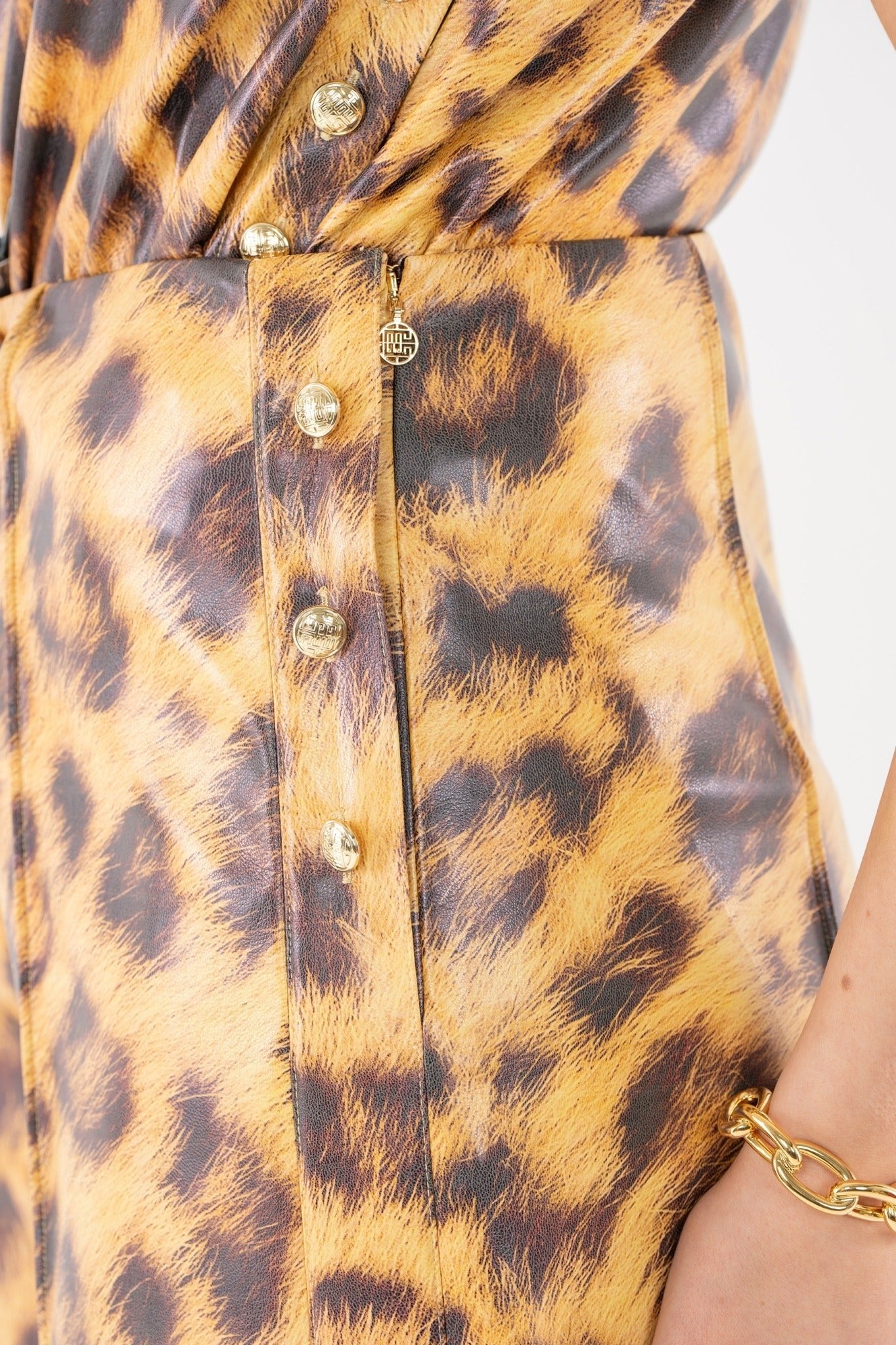 Rhett Pant - Leopard Faux Leather - Amor Lafayette