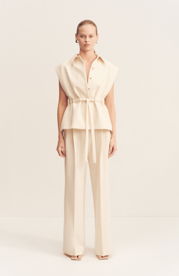 Rice Irena Belted Vest - Amor Lafayette