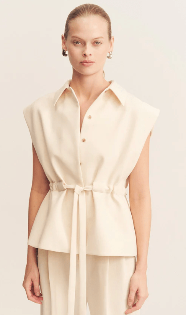 Rice Irena Belted Vest - Amor Lafayette