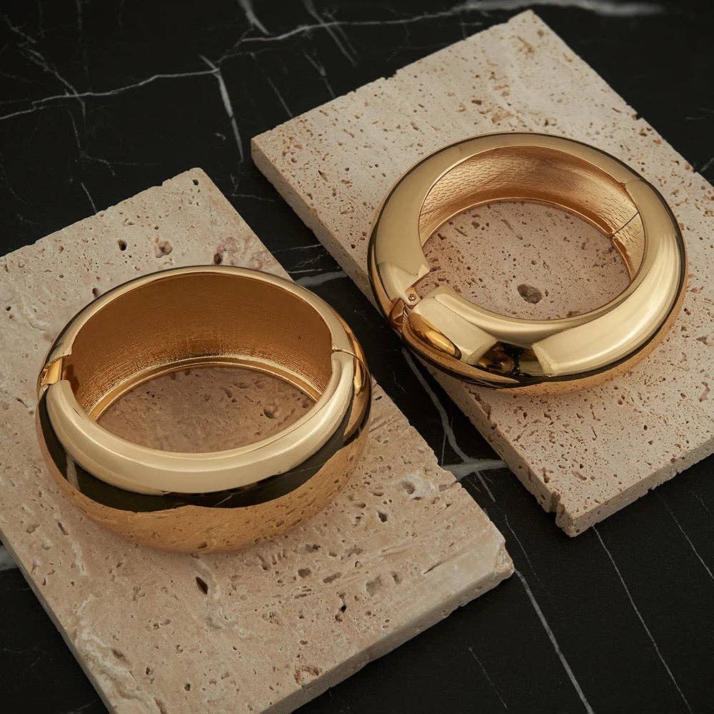 Roxy Statement Bangle: Gold - Amor Lafayette