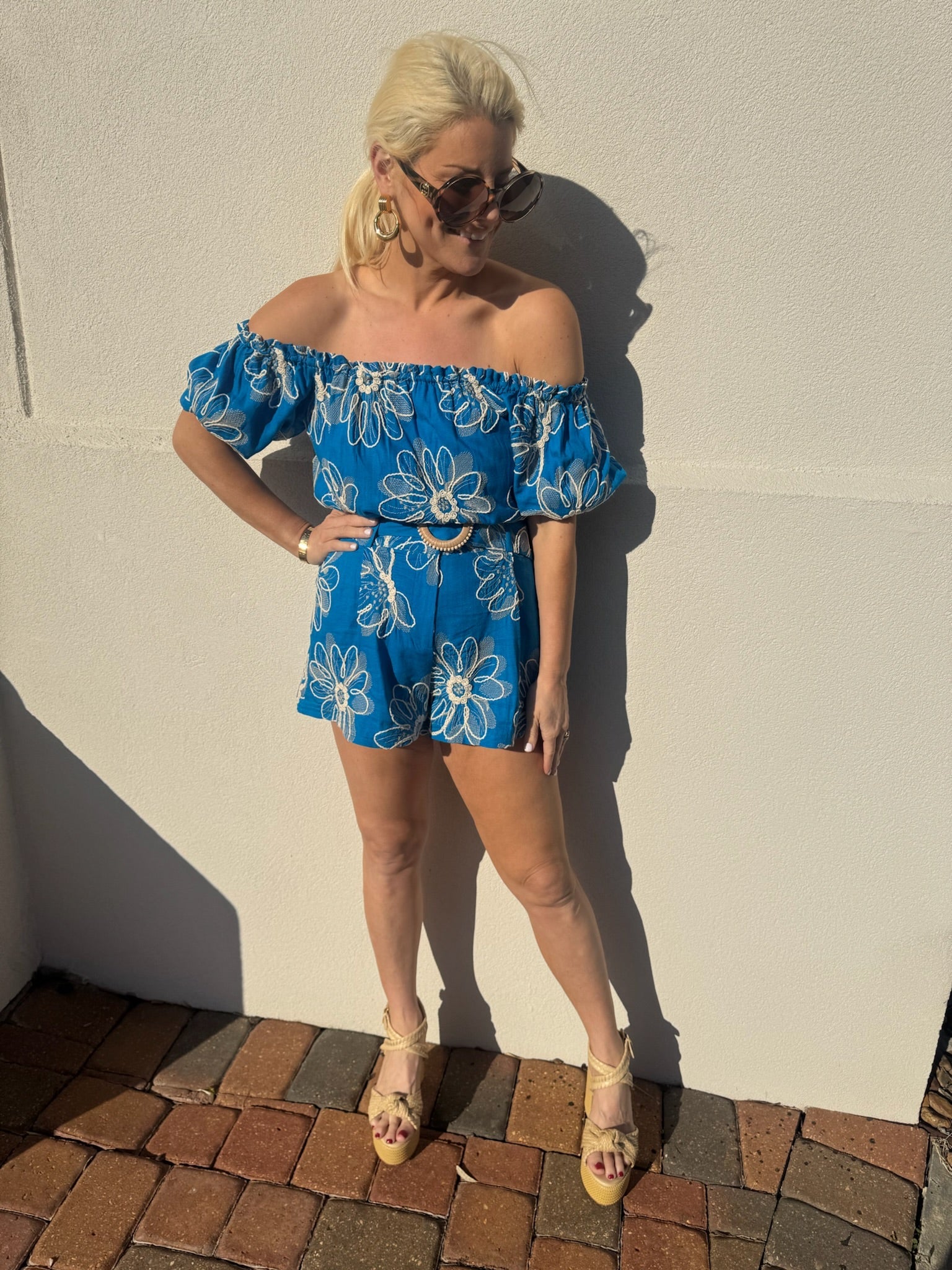 Royale Blue Fleur Lana Top - Amor Lafayette