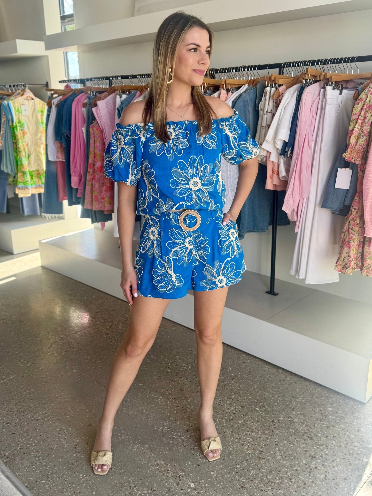Royale Blue Fleur Lana Top - Amor Lafayette