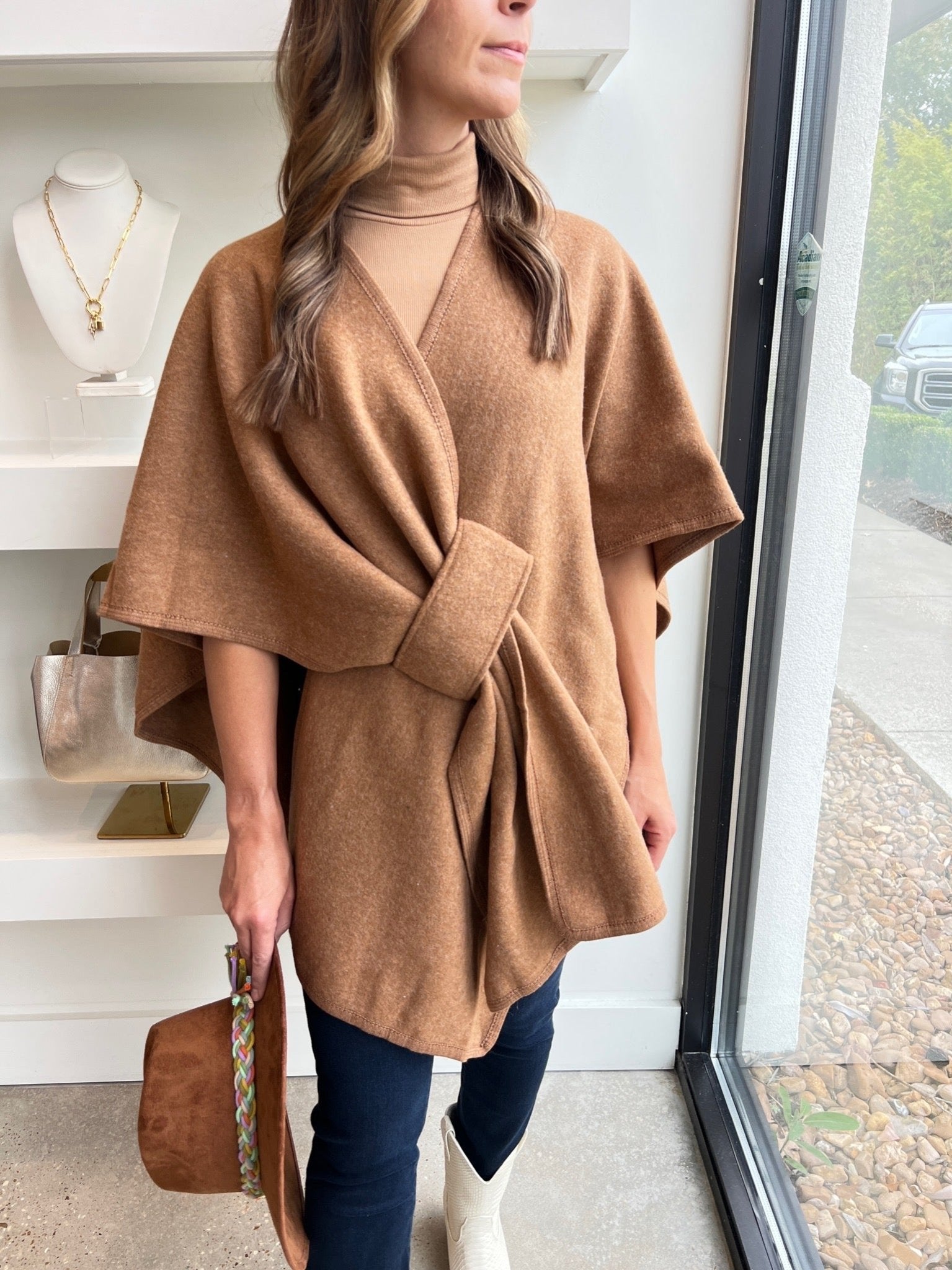 Rust Knit Wrap - Amor Lafayette