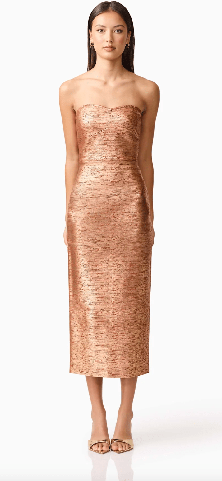 Rust Rhian Midi Dress - Amor Lafayette
