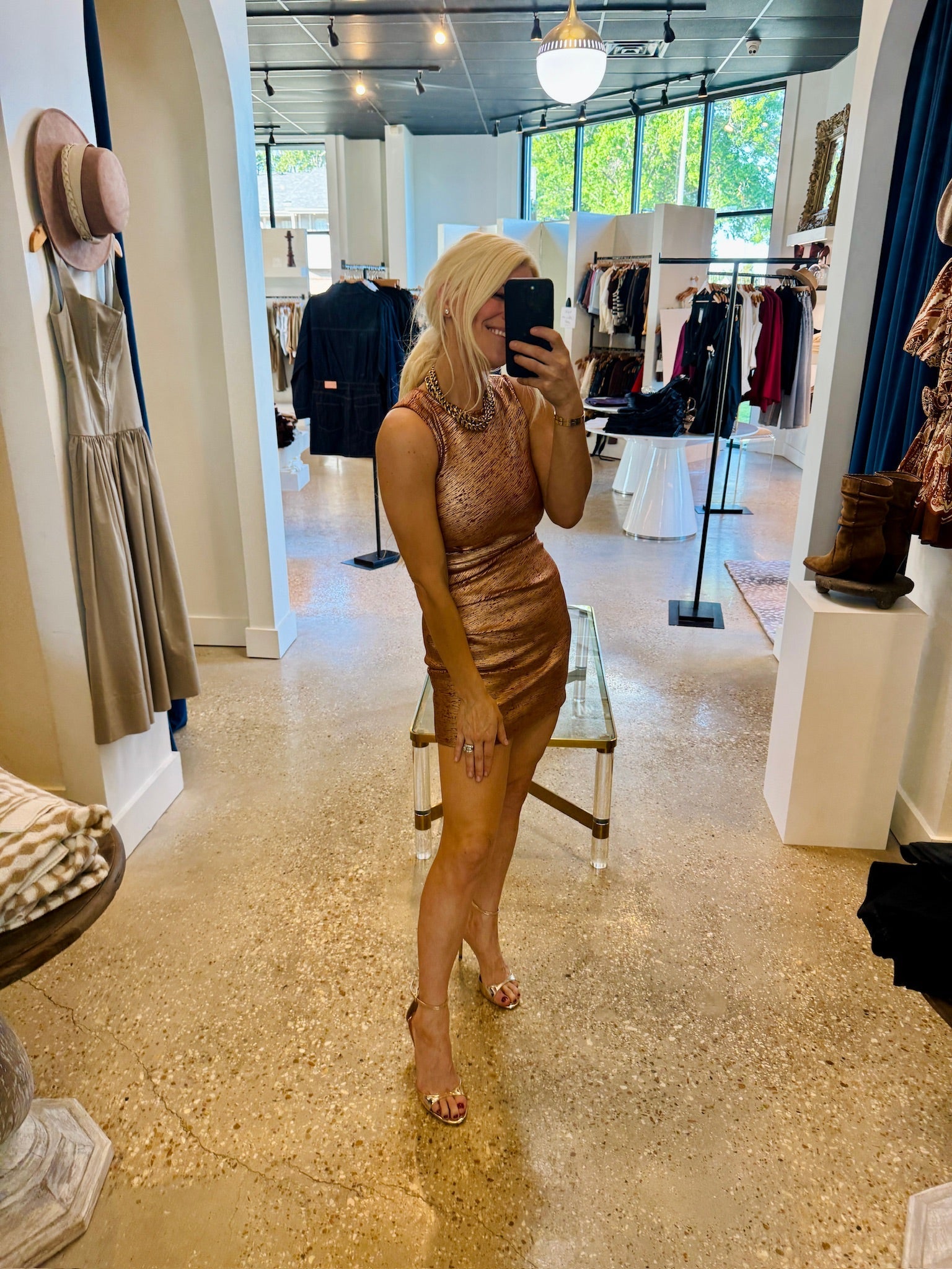 Rust Rhian Mini Dress - Amor Lafayette