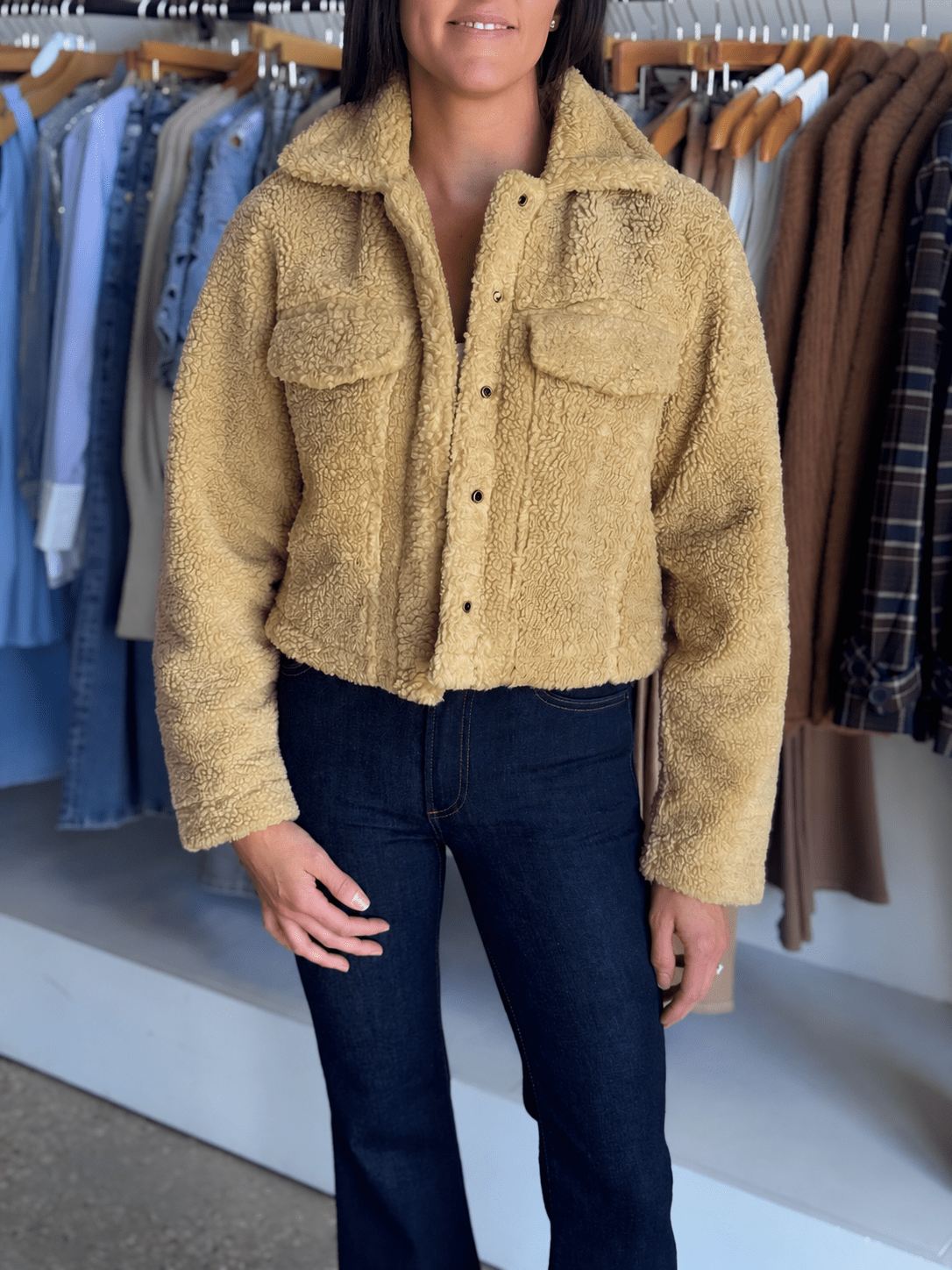 Sable Sherpa Collared Jacket - Amor Lafayette