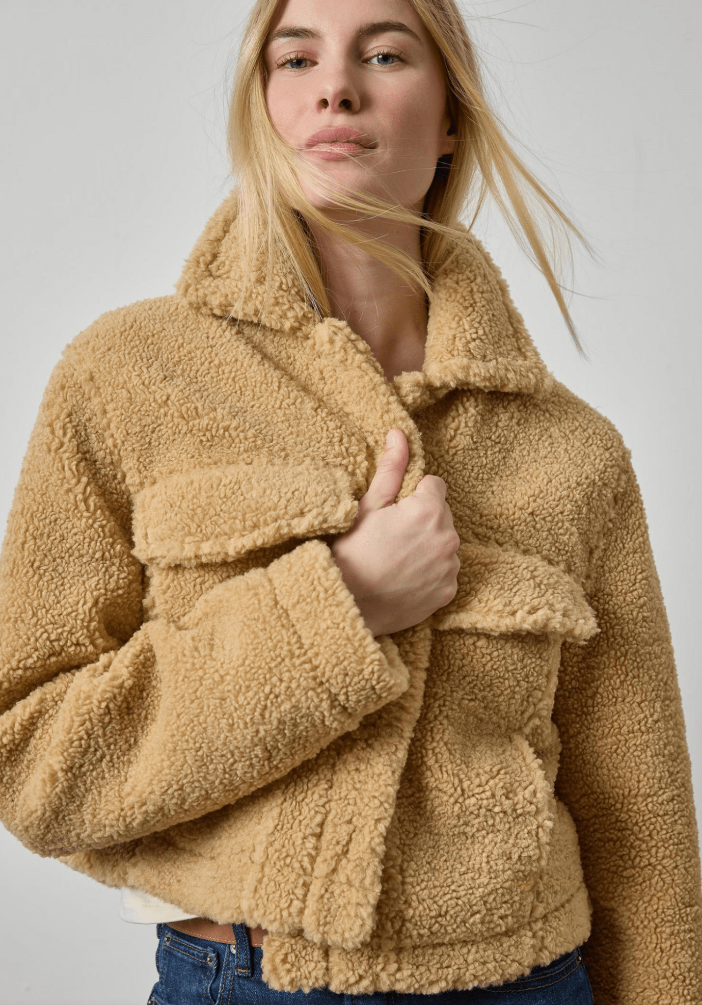Sable Sherpa Collared Jacket - Amor Lafayette