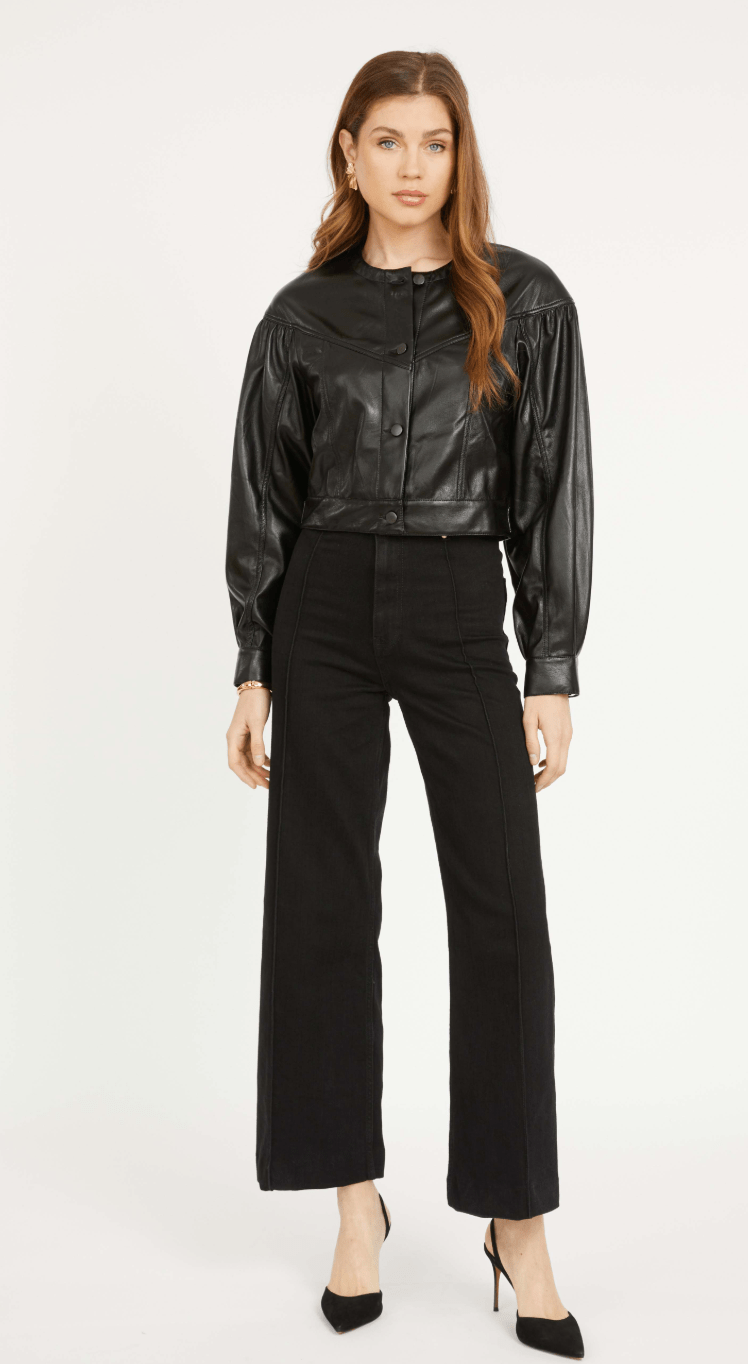 Sabrina Jacket in Black Vegan Leather - Amor Lafayette