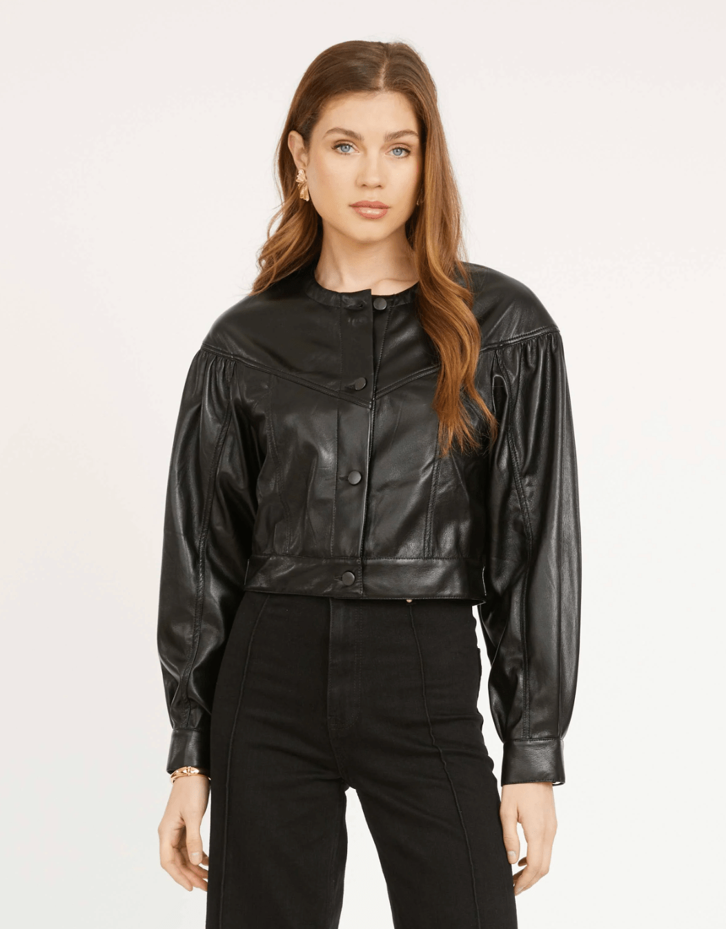 Sabrina Jacket in Black Vegan Leather - Amor Lafayette