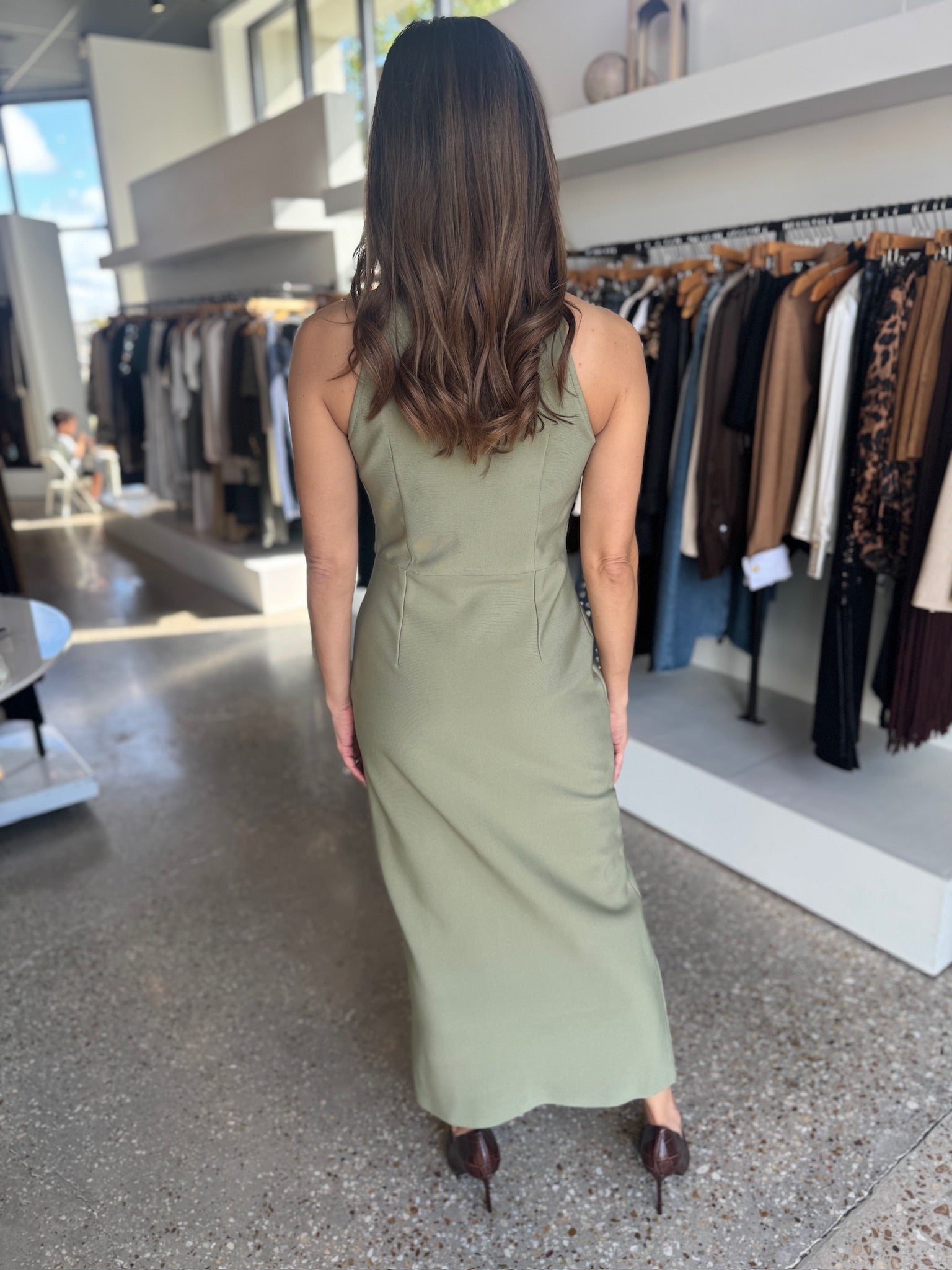 Sage Devon Midi Dress - Amor Lafayette