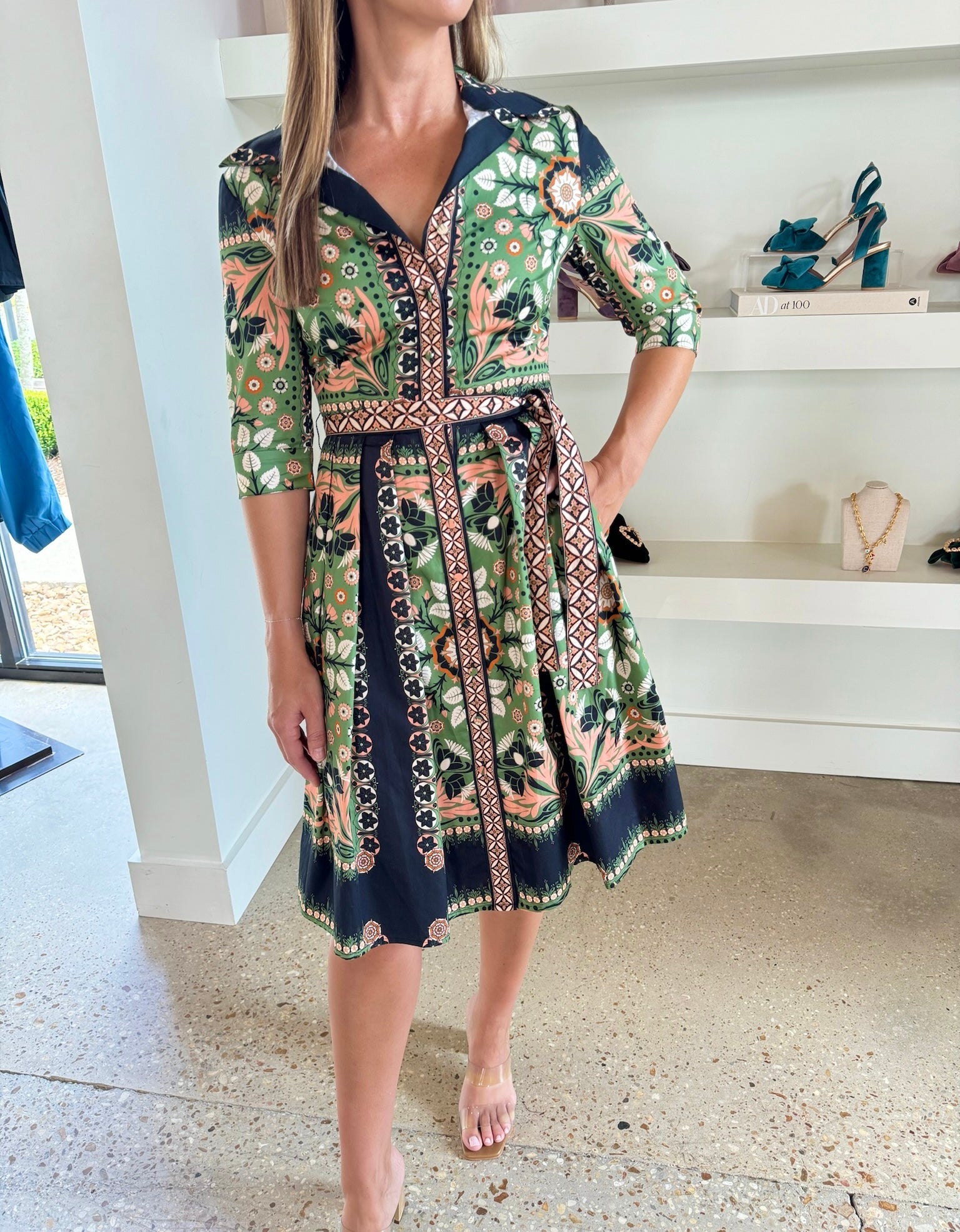 Sage Kelly Belted Shirt Dress - Amor Lafayette