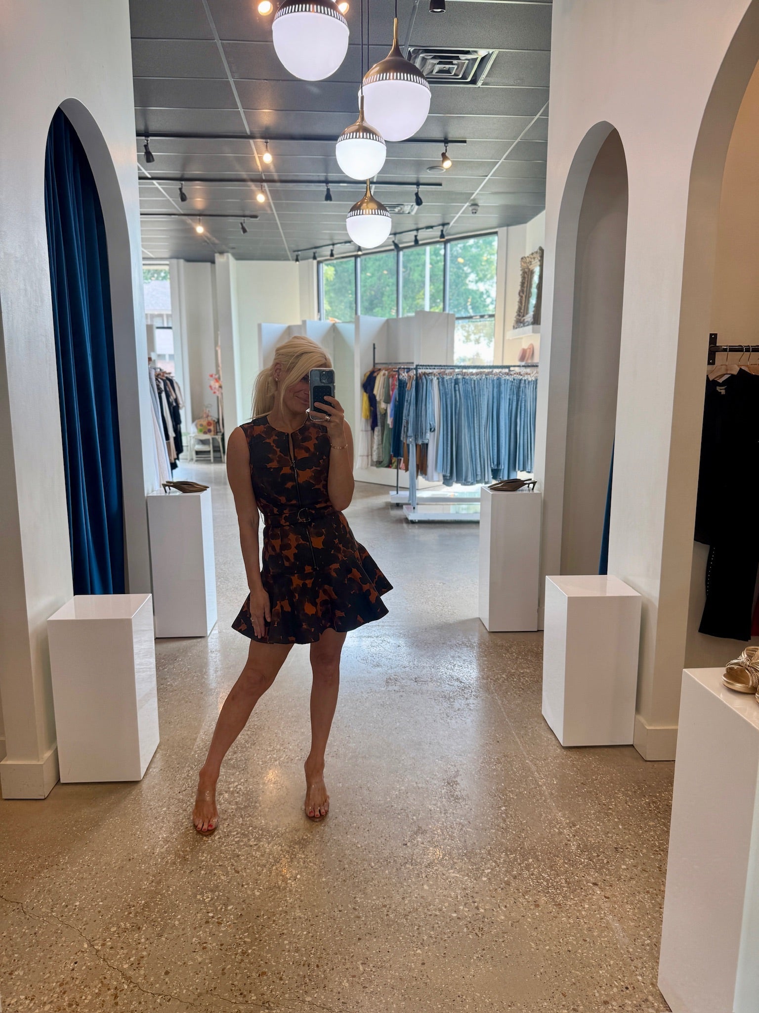 Sain Print Mini Dress In Tortoise Shell - Amor Lafayette