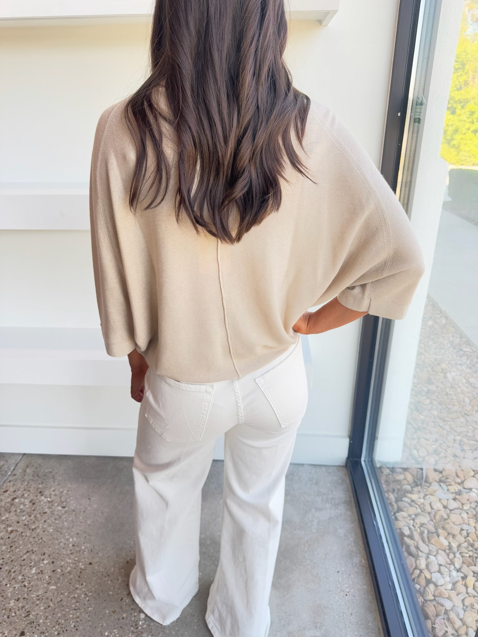 Sand Raglan Batwing Sweater - Amor Lafayette