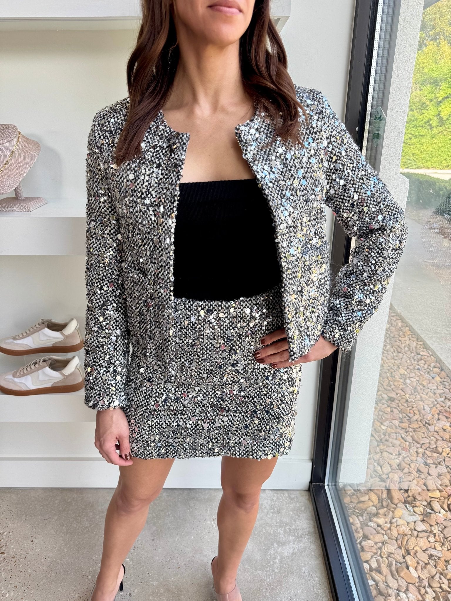 Sequin Tweed Jasmine Jacket - Amor Lafayette