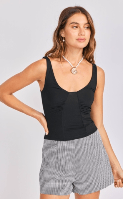 Skipper Knit Tank in Black - Amor Lafayette