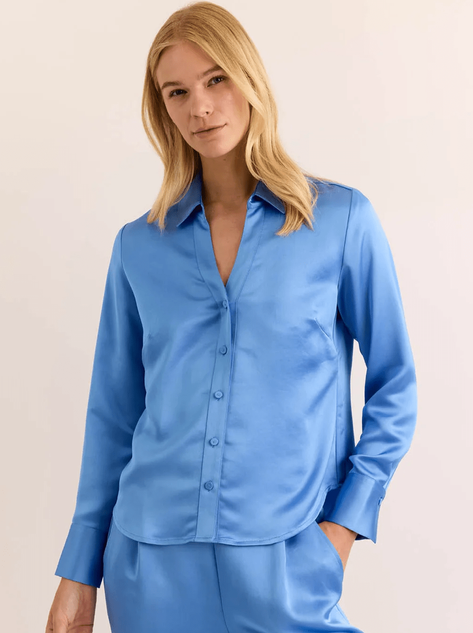 Sky Blue LS Lindsey Top - Amor Lafayette