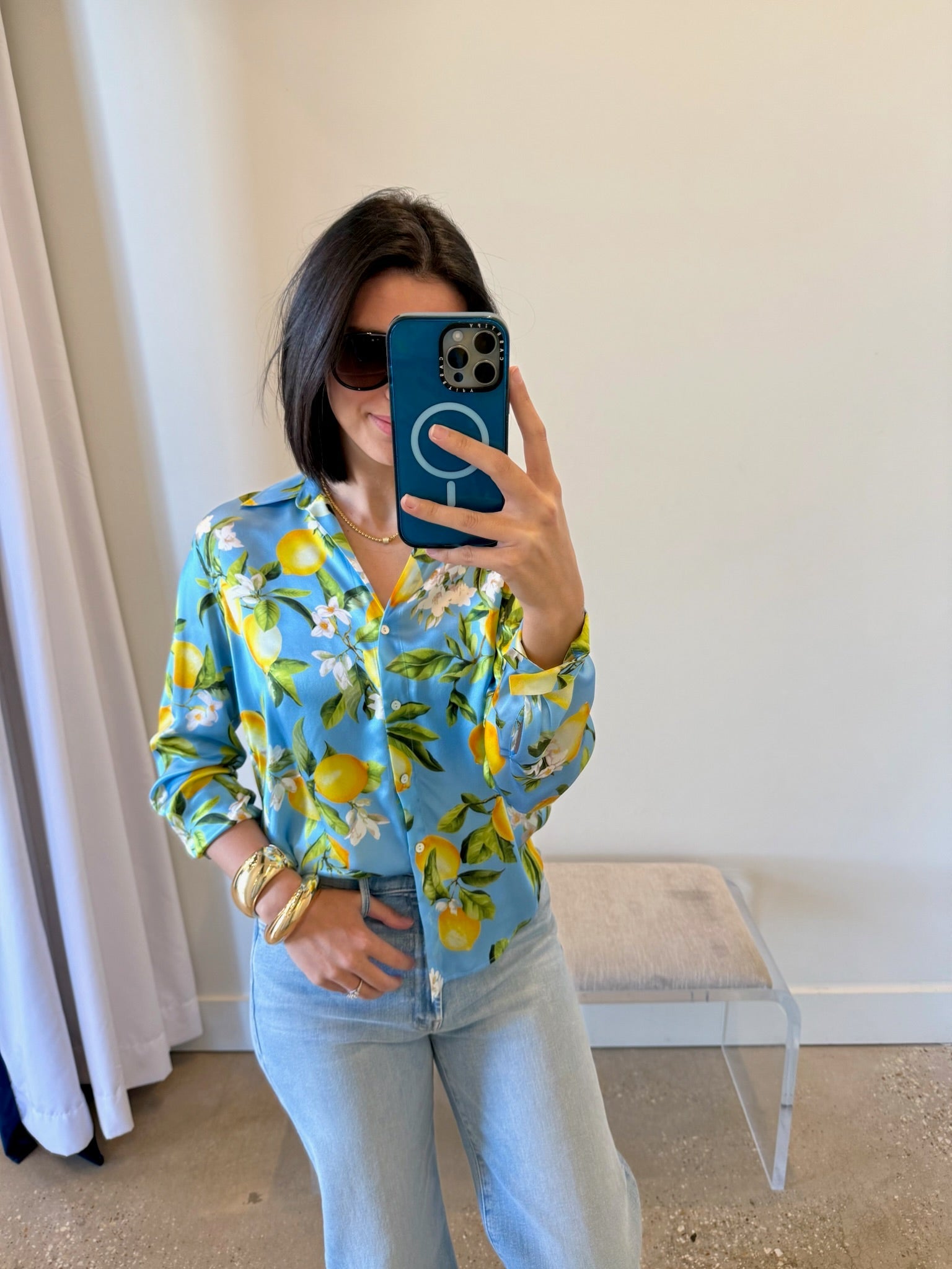 Sky Blue Tyler Blouse - Amor Lafayette