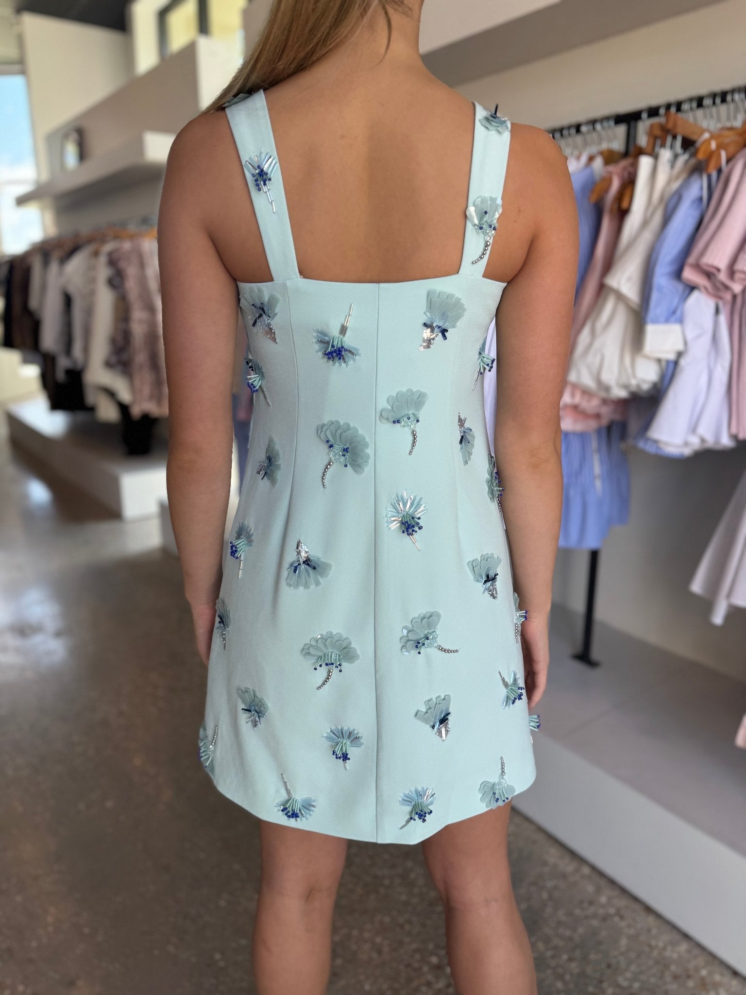 Sky Ella Embellished Mini Dress - Amor Lafayette