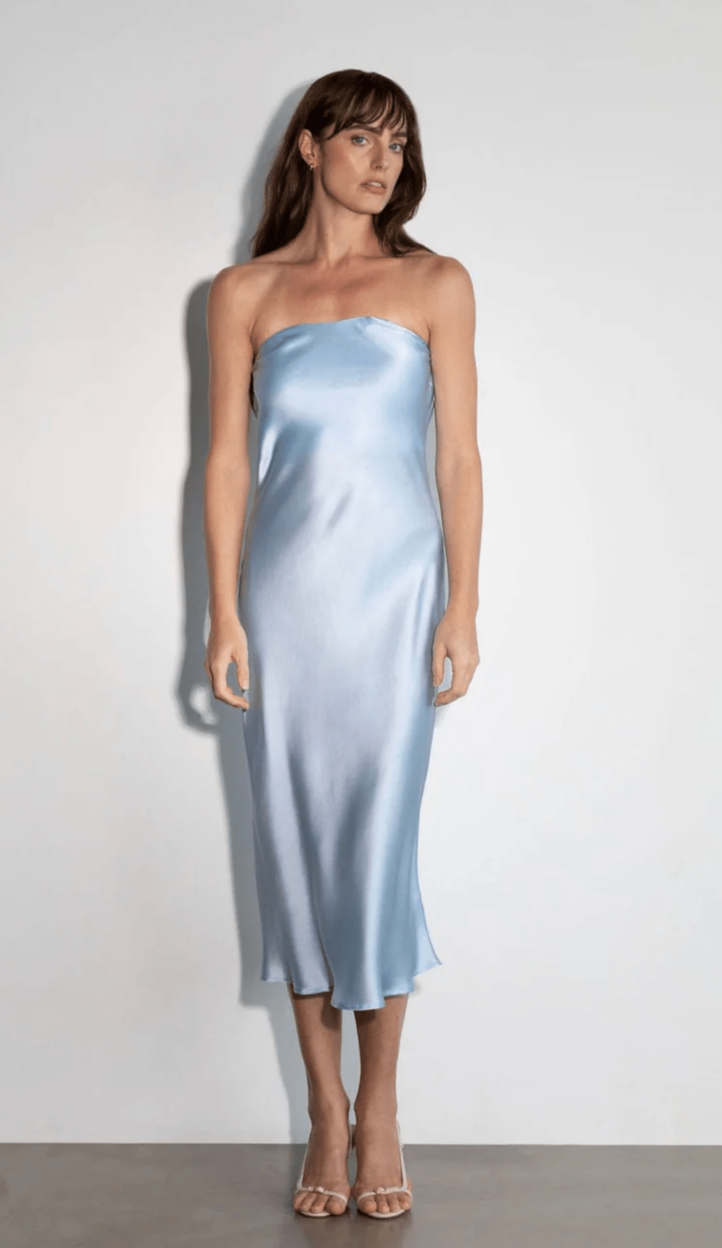 SLOANE STRAPLESS DRESS POWDER BLUE - Amor Lafayette