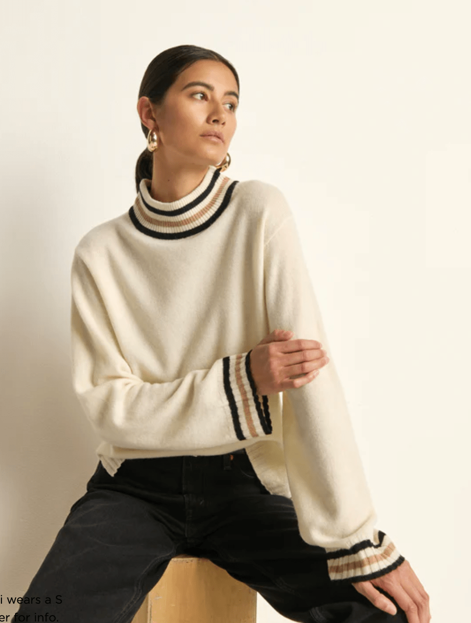 Snowflake Tommie Mock Neck Sweater - Amor Lafayette