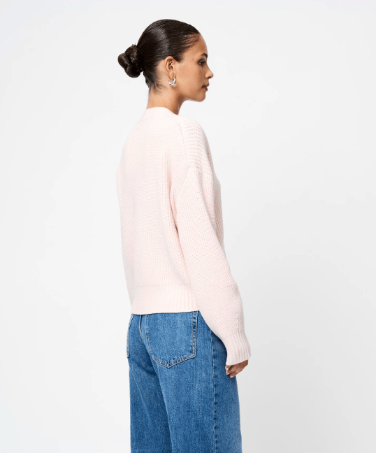 Soft Blush Embellished Sweater - Amor Lafayette
