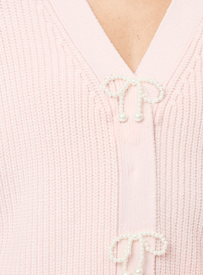 Soft Blush Embellished Sweater - Amor Lafayette