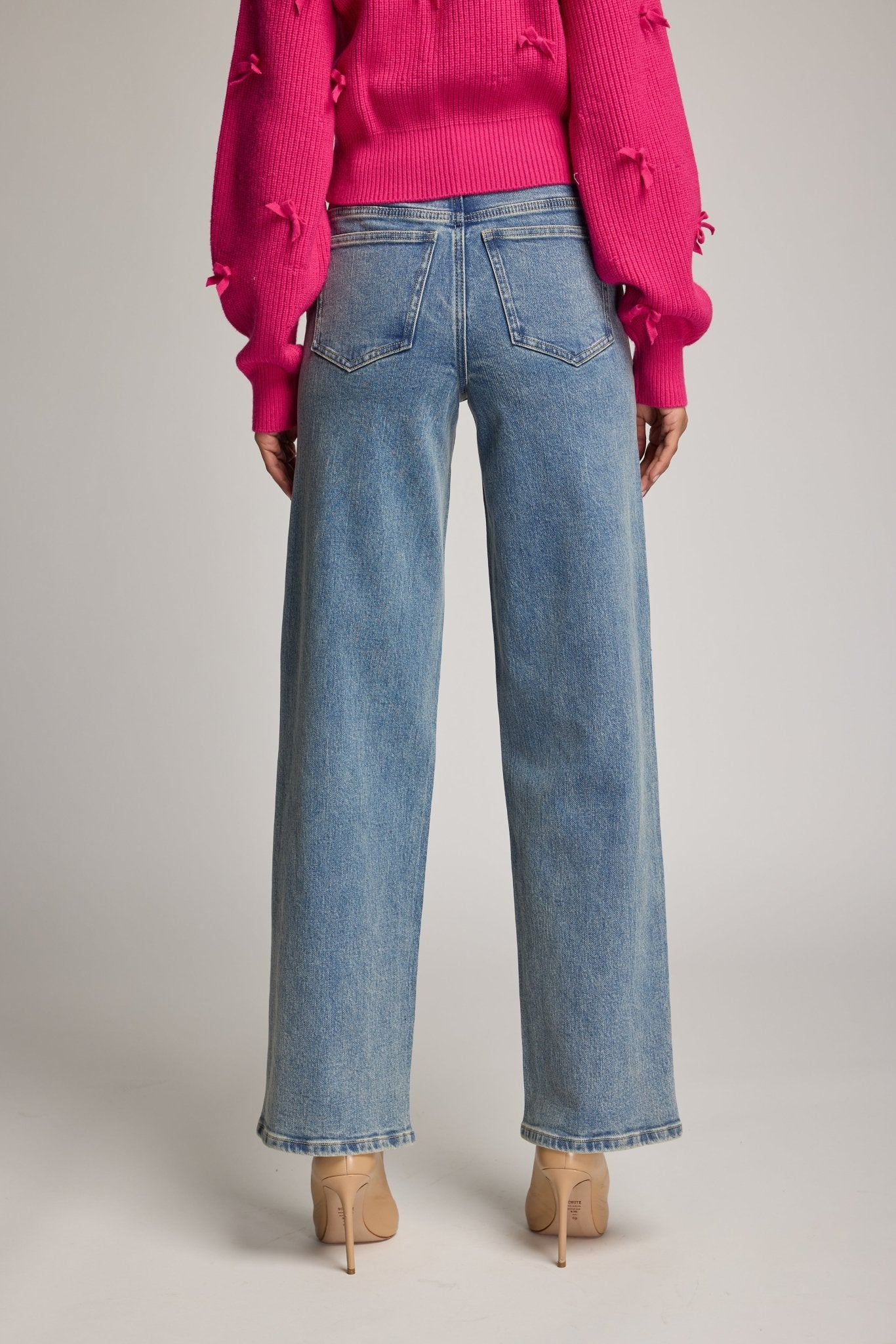 SOFT VINTAGE/GOLD STARIA STUDDED PLAID JEANS - Amor Lafayette