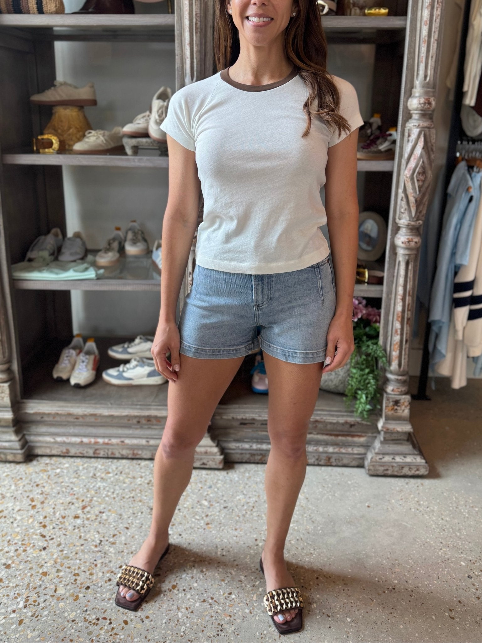 Soft White Ryn Shrunken Raglan Tee - Amor Lafayette